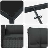  7 delni vrtni jedilni set črne poli ratana, (22087138) | Shoptok.si