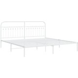  Metalni okvir za krevet s uzglavljem bijeli 200x200 cm | shoptok.hr