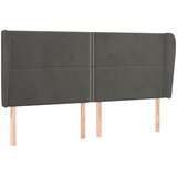  Uzglavlje s ušima tamnosivo 163x23x118/128 cm baršunasto | shoptok.hr