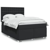 vidaXL Box spring postelja z vzmetnico črn 160x200 cm umetno usnje | Shoptok.si