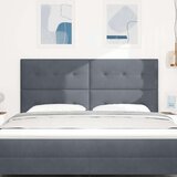  Naslon za glavo z gumbi, temno siva, 180 cm, žamet, (22052089) | Shoptok.si