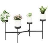 Bloomie Stand stalak za cvetje s 4 posodami 125 &amp;times; 55 &amp;times; 81,5 cm &amp;ndash; bela/črna Slike