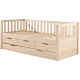 Vipack Otroška postelja iz masivnega bora z dodatnim ležiščem s prostorom za shranjevanje z letvenim dnom 90x200 cm v naravni barvi Fritz – | Shoptok.si