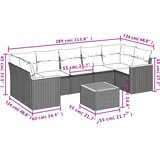  8-dijelni set vrtnih sofa od poliratana s jastucima sivi | shoptok.hr