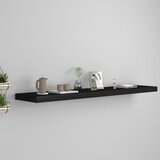 vidaXL Stenska polica črna 120x23,5x3,8 cm MDF Cene