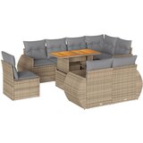 Maison Chic Seti vrtnega pohištva - Vrtna garnitura 9-delna z blazinami bež poli ratan, (21796531) | Shoptok.si