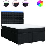 vidaXL Krevet s oprugama i madracem crni 160x200 cm od tkanine | shoptok.hr