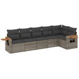  6-dijelni set vrtnih sofa od poliratana s jastucima sivi | shoptok.hr