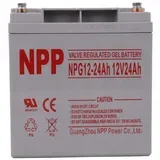 NPG12V-24Ah, gel battery, C20=24AH, T14, 166x126x174x181, 7,6KG, light grey