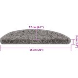 Prostirke za stepenice 30 kom 56x17x3 cm sive poluokrugle | shoptok.hr