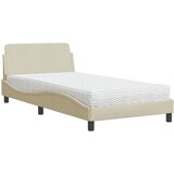 vidaXL Krevet s madracem krem 100 x 200 cm od tkanine | shoptok.hr