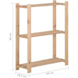 vidaXL 3-nadstropni regal s policami 60x28,5x90 cm trdna borovina | Shoptok.si