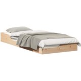  Krevetna konstrukcija Smeđa 90 x 220 cm Čvrsto borovo drvo Bež | Shoptok.si