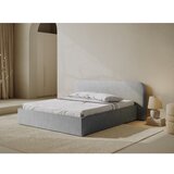 Micadoni Svijetlo sivi tapecirani bračni krevet s prostorom za odlaganje s podnicom 160x200 cm Elizabeth – | shoptok.hr