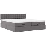 vidaXL Otomanski posteljni okvir z vzmetnicami siv 180x200cm um. usnje | Shoptok.si