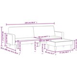  Kavč dvosed z ležiščem in stolčkom za noge temno sivo blago | Shoptok.si