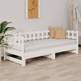  Izvlečna dnevna postelja bela 2x(80x200) cm trdna borovina, (20645583) | Shoptok.si