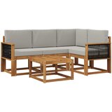  Set vanjskih sofa 5 kom. Prirodna i svjetlosiva Poliester | shoptok.hr