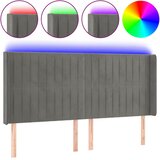  LED uzglavlje svjetlosivo 163 x 16 x 118/128 cm baršunasto | shoptok.hr
