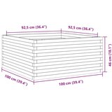  Vrtna sadilica voštano smeđe boje 100x100x46 cm od borovine | shoptok.hr