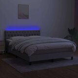  Krevet box spring s madracem LED svjetlosivi 140x200 cm tkanina | shoptok.hr