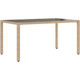  Vrtni stol sa staklenom pločom bež 150x90x75 cm poliratan | shoptok.hr