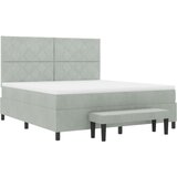 Box Postelja z vzmetnico z vzmetnico Svetlo siva 180 x 200 cm Žamet, (5000126482) | Shoptok.si
