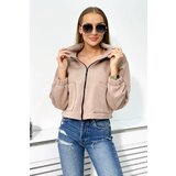Kesi Insulated cotton cappuccino sweatshirt with zipper | shoptok.hr