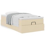 vidaXL otomanski okvir kreveta s madraca krem 80x200cm od tkanine | shoptok.hr