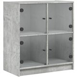  Bočni ormarić sa staklenim vratima boja betona 68x37x75,5 cm | shoptok.hr