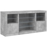  Komoda z LED lučkami betonsko siva 142,5x37x67 cm | Shoptok.si