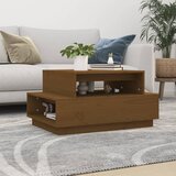 The Living Store Klubska mizica medeno rjava 80x55x40,5 cm trdna borovina - Klubska Mizica, (21575051) | Shoptok.si
