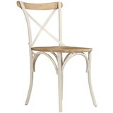 Beli Stoli s prekrižanim naslonjalom 2 kosa beli trden mangov les | Shoptok.si