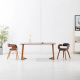 vidaXL Jedilni stoli 2 kosa temno sivo blago in ukrivljen les | Shoptok.si