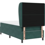 Box Spring Krevet s Madracem Tamno Zeleni 90x190 cm Baršun | shoptok.hr