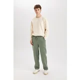 Defacto Men's Khaki Relax Fit Casual Cut Three Pocket Straight Leg Thick Sweatpants