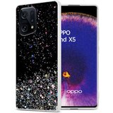 Cadorabo Ohišje, združljivo z Oppo FIND X5 in črna z bleščicami - Zaščitni ovitek iz prožnega silikona TPU s svetlečimi bleščicami, (20859988) | Shoptok.si