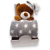 Baby Bear Origin BBO Set Igračka + Ćebence Sleeping Bear (B200003) - Grey 100x75cm Cene