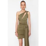 Trendyol X Zeynep Tosun Khaki Window Detailed Knitted Snake Accessory Bodysuit | shoptok.hr