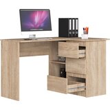 AKORD B16 Kotna Pisalna Miza, Desna Izvedba, Hrast Sonoma, (5000332896) | Shoptok.si