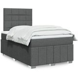 Maison Chic Box spring postelja - Vzmetna postelja z vzmetnico temno siva 120x190 cm blago SL5193, (21902667) | Shoptok.si