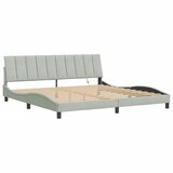  Okvir kreveta s LED-om bez madraca Hanko svijetlosivi 200x200cm baršunasti | shoptok.hr