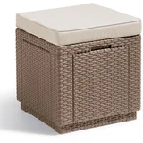 Allibert Cube tabure s prostorom za shranjevanje kapučino
