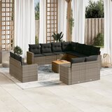 vidaXL 12-dijelni set vrtnih sofa od poliratana s jastucima sivi | shoptok.hr