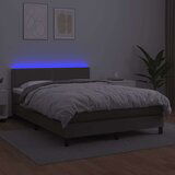  Krevet box spring s madracem LED sivi 140x190cm od umjetne kože | shoptok.hr