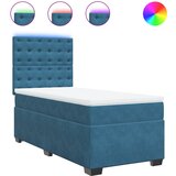 vidaXL Box spring postelja z vzmetnico modra 90x200 cm žamet, (21308872) Cene