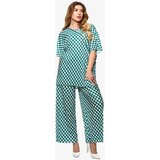 Resti Green women's pleated patterned set - Clothing Cene