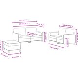  3-dijelni set sofa s jastucima crvena boja vina baršunasti | shoptok.hr
