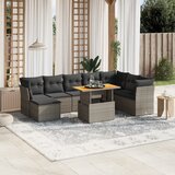 vidaXL 9-dijelni set vrtnih sofa od poliratana s jastucima sivi | shoptok.hr