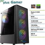 PCPLUS Gaming namizni računalnik PCPLUS Gamer, R5 5500, 16 GB RAM, 1 TB SSD, RTX 5050 8 GB, (5000005401) | Shoptok.si
